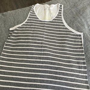 Soul Cycle White/Grey Striped Tank - Size Large